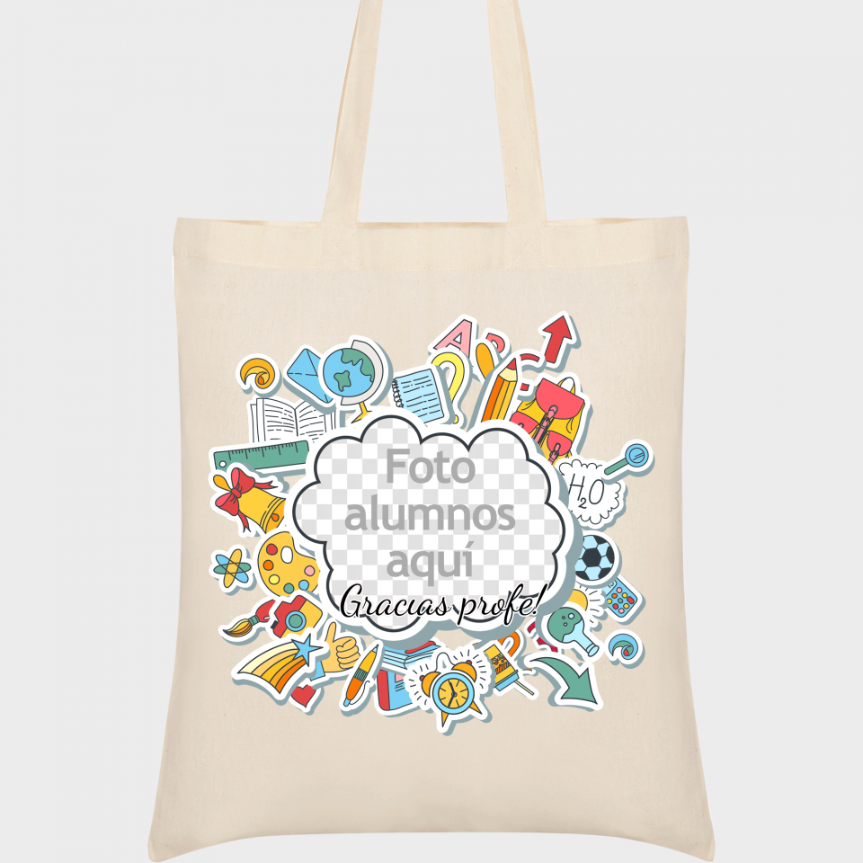 Bolsa de tela para profesor: Muchas gracias profe
