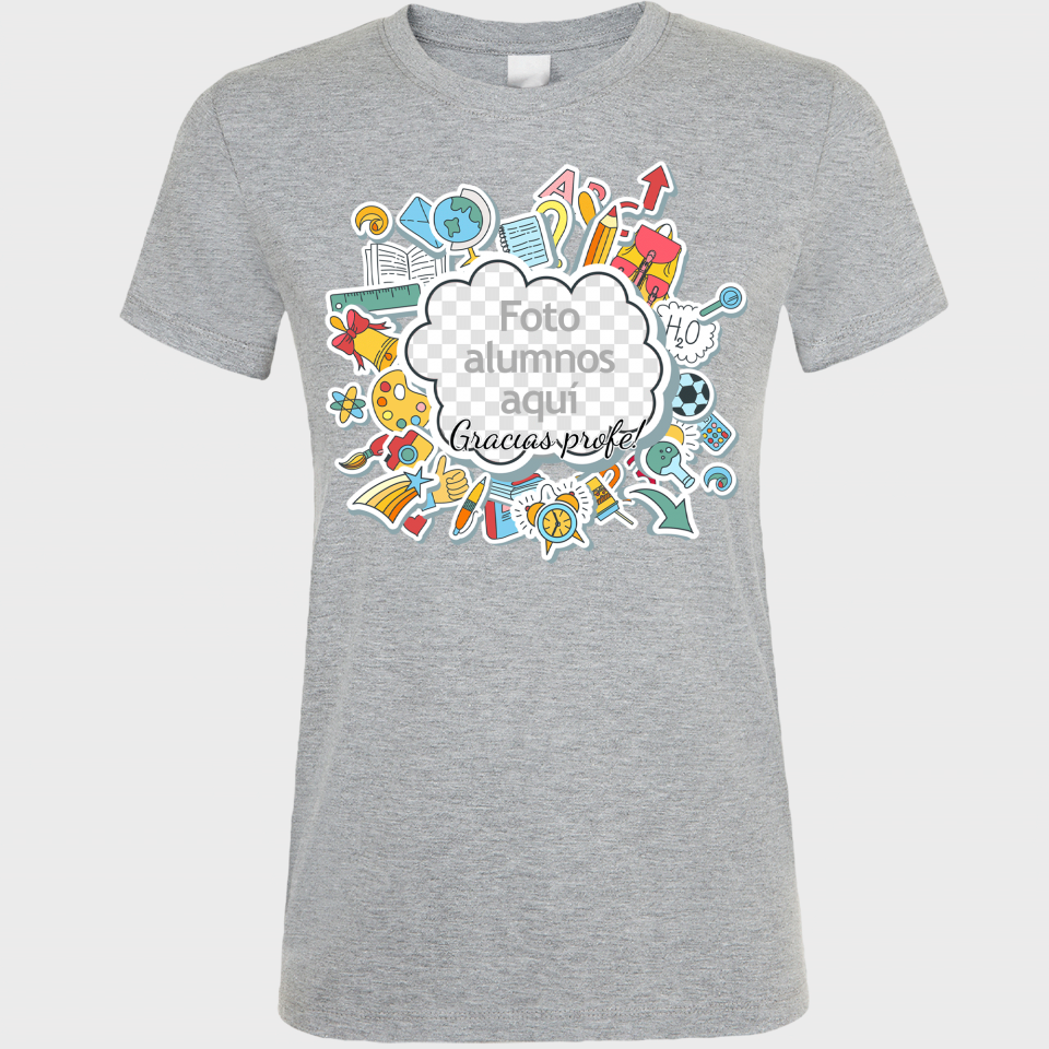 Camiseta para profesora: Muchas gracias profe