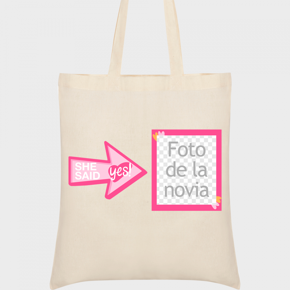 Bolsa de tela para despedida de soltera: she said yes