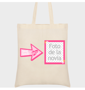 Bolsa de tela para despedida de soltera: she said yes