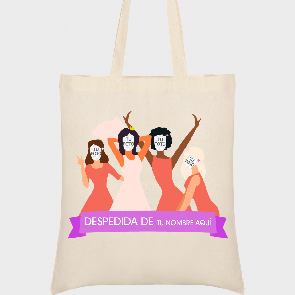 Bolsa de tela para despedida de soltera: grupo amigas