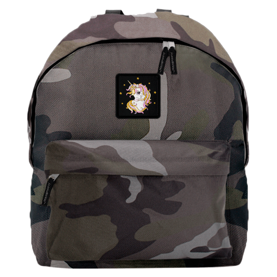 Mochila infantil con parche cuadrado personalizada