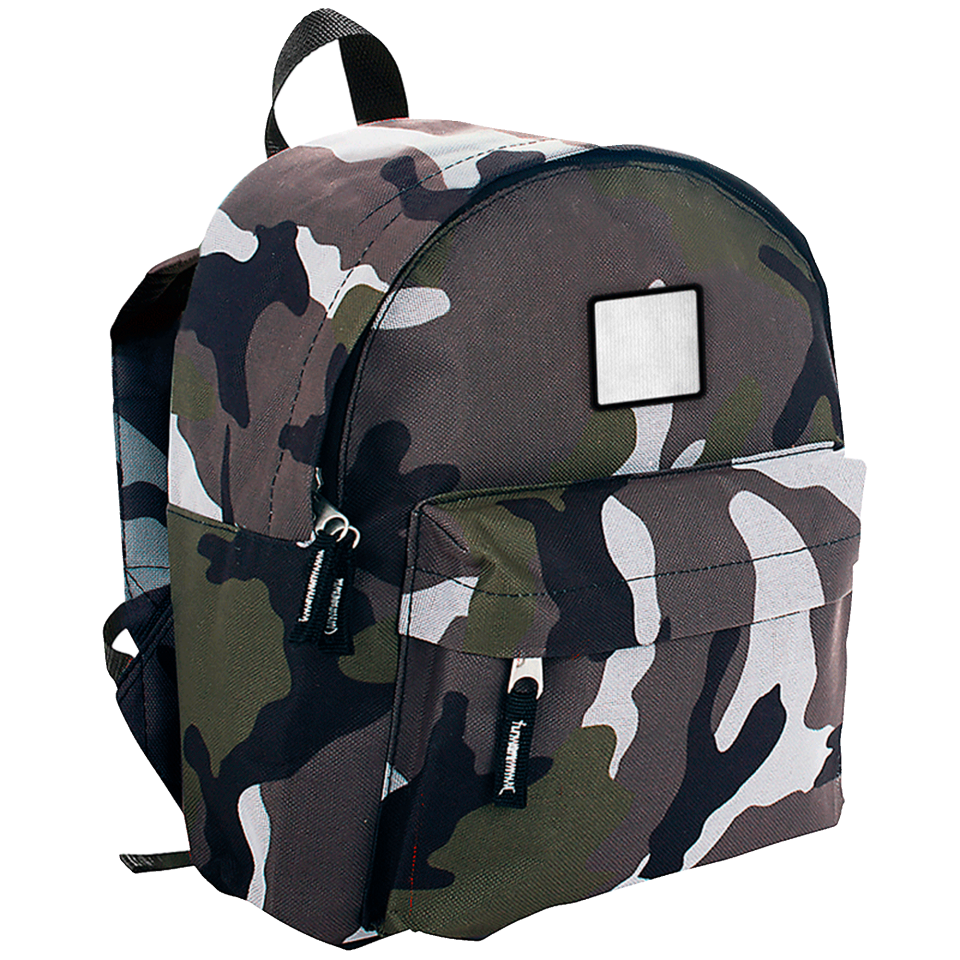 Mochila infantil con parche cuadrado personalizada