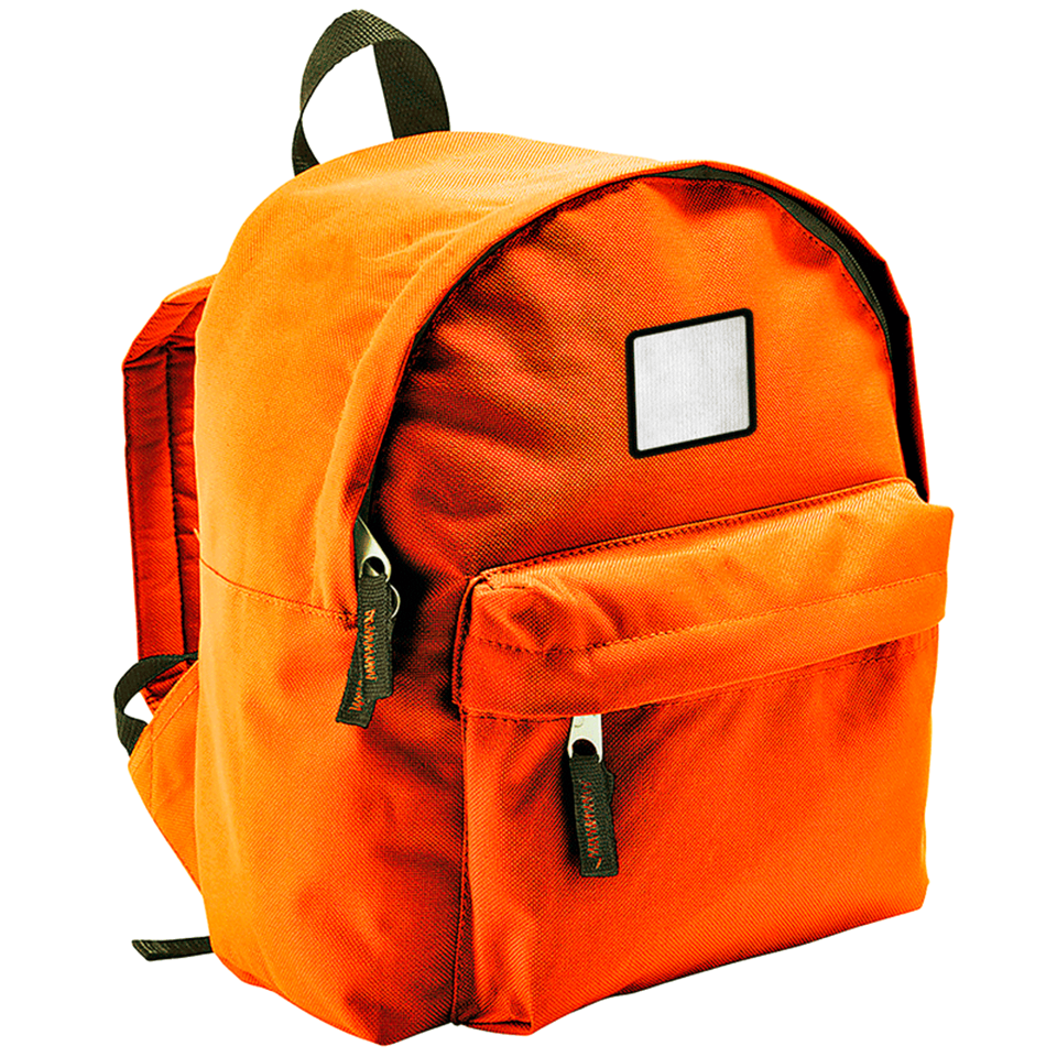 Mochila infantil con parche cuadrado personalizada