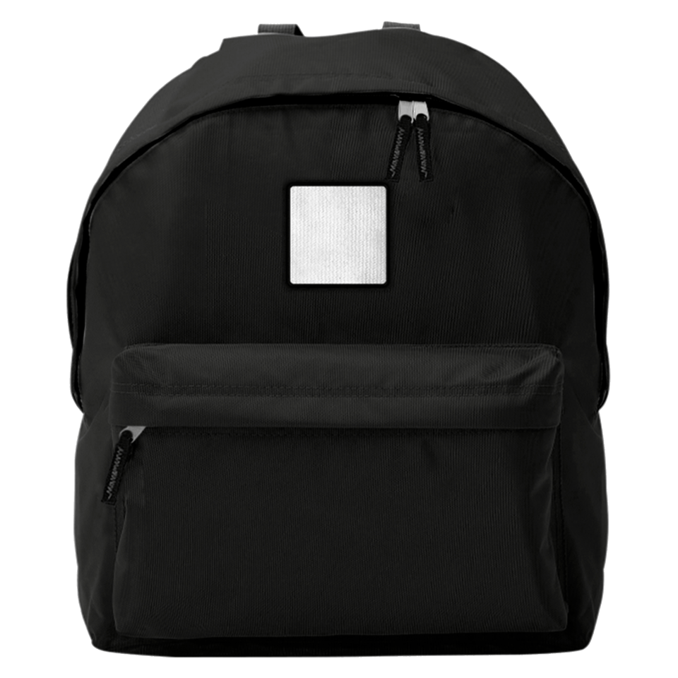 Mochila infantil con parche cuadrado personalizada