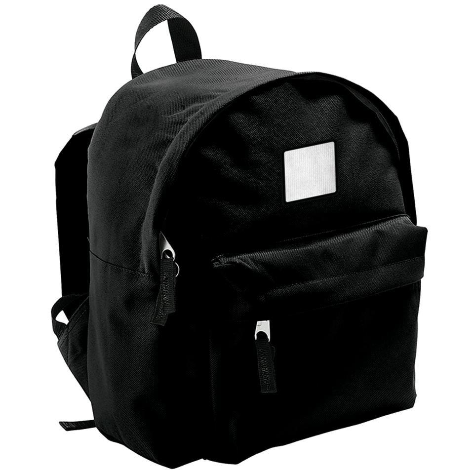 Mochila infantil con parche cuadrado personalizada