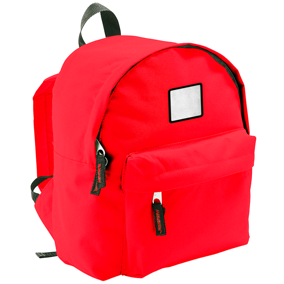 Mochila infantil con parche cuadrado personalizada