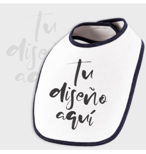 Babero blanco con borde de color personalizado