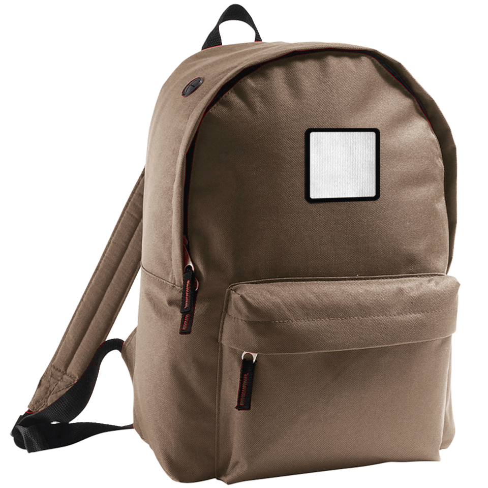 Mochila adulto con parche cuadrado personalizada