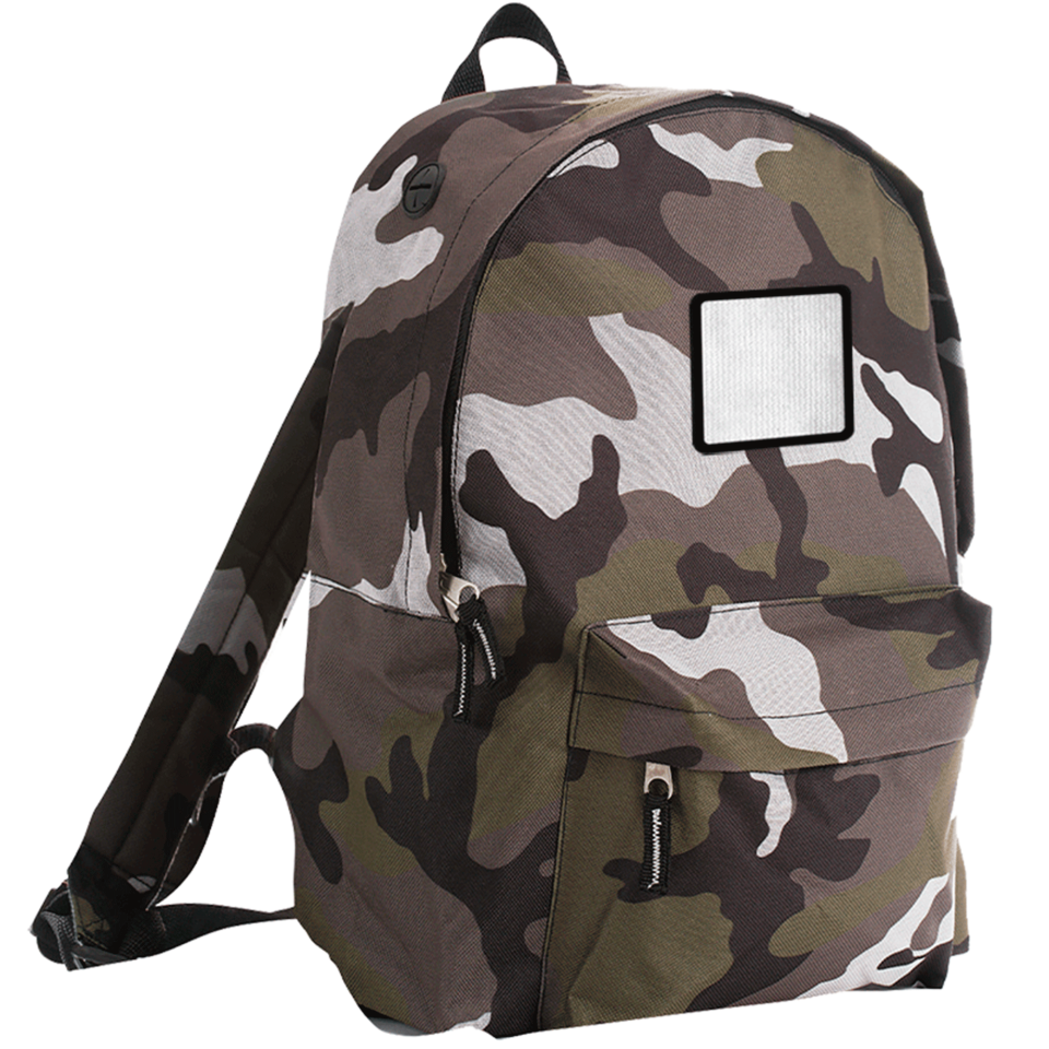 Mochila adulto con parche cuadrado personalizada