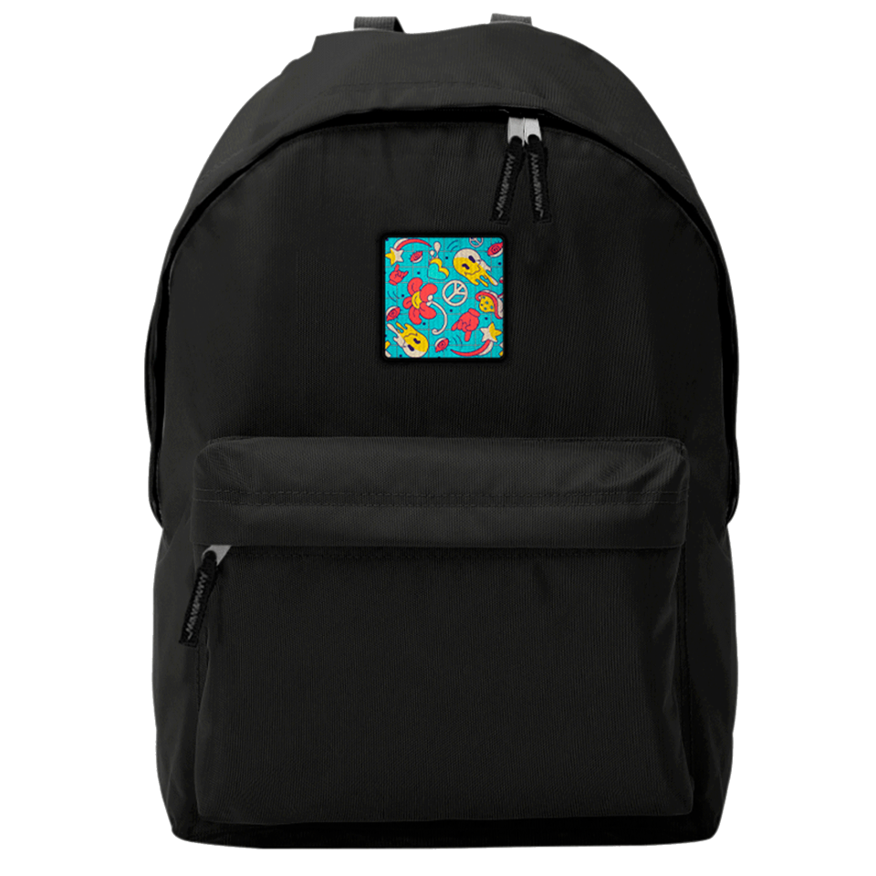 Mochila adulto con parche cuadrado personalizada