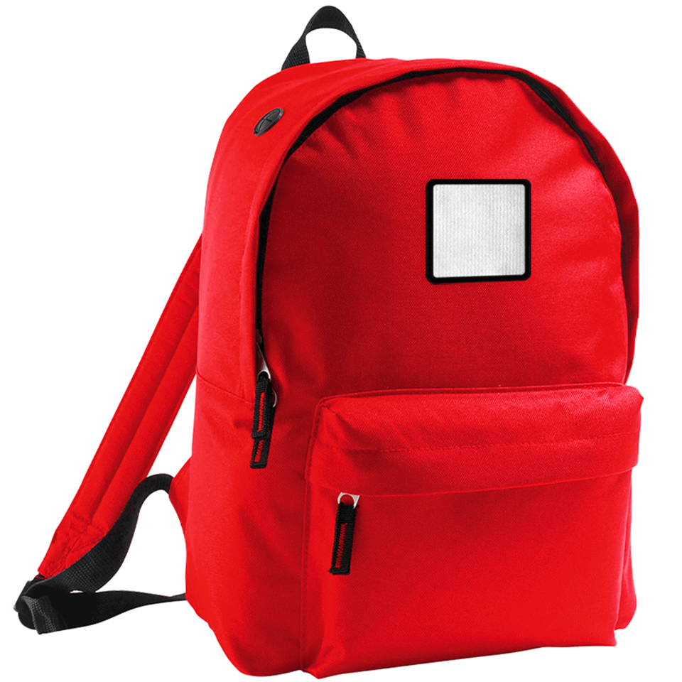 Mochila adulto con parche cuadrado personalizada