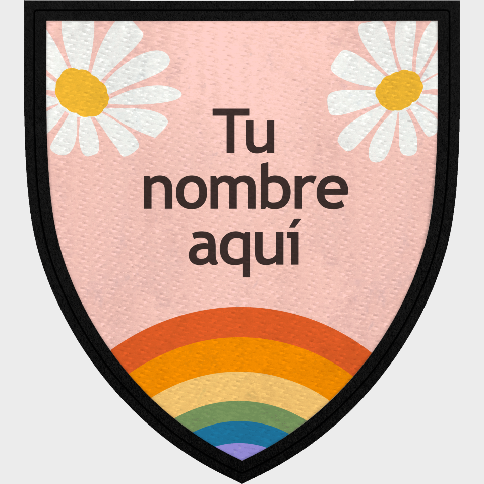 Parche escudo arcoíris