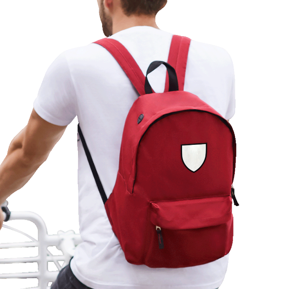 Mochila adulto con parche escudo personalizada
