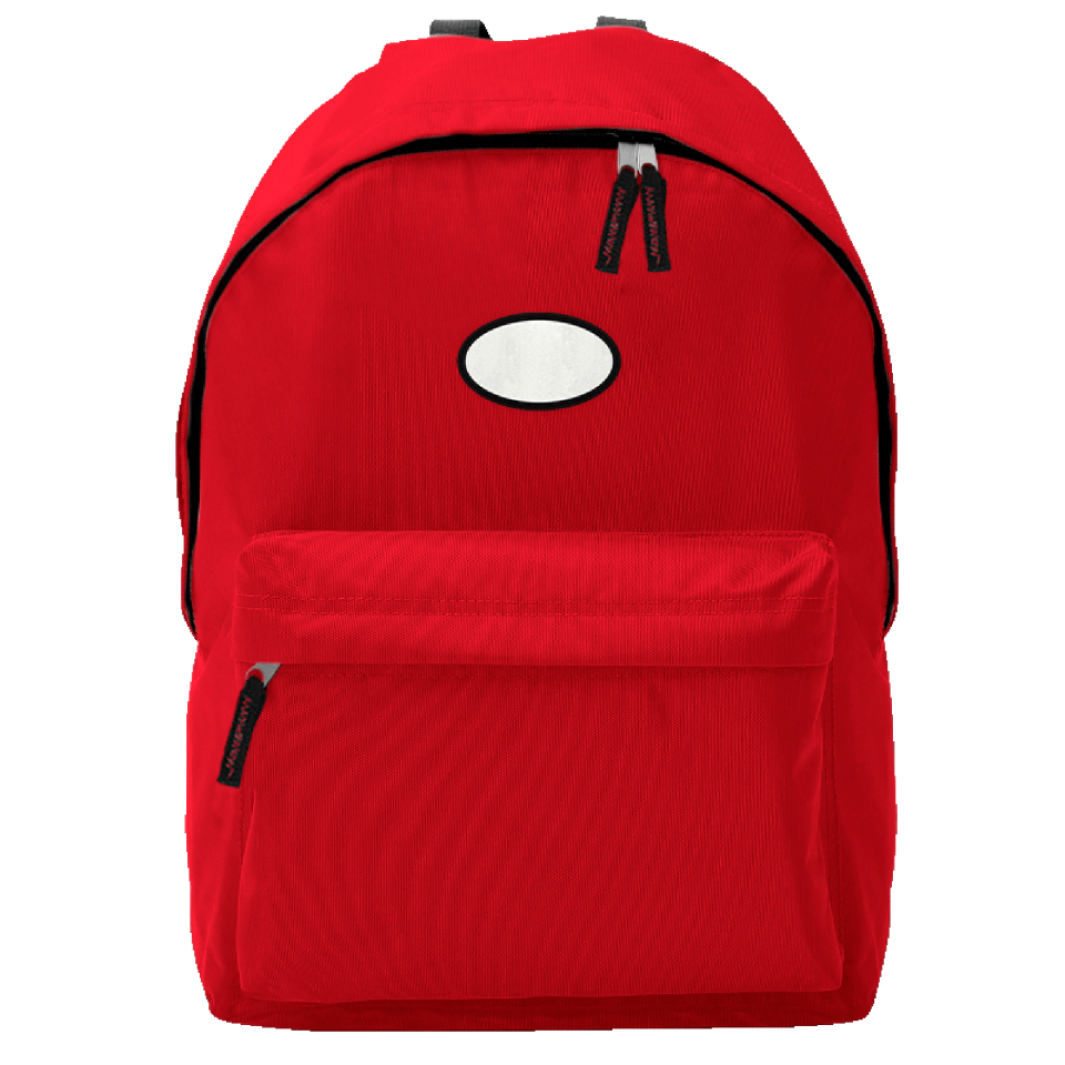 Mochila adulto con parche ovalado personalizada