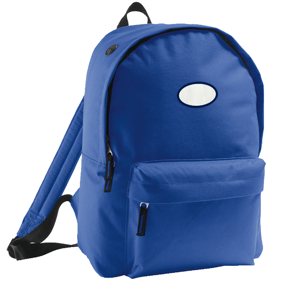 Mochila adulto con parche ovalado personalizada