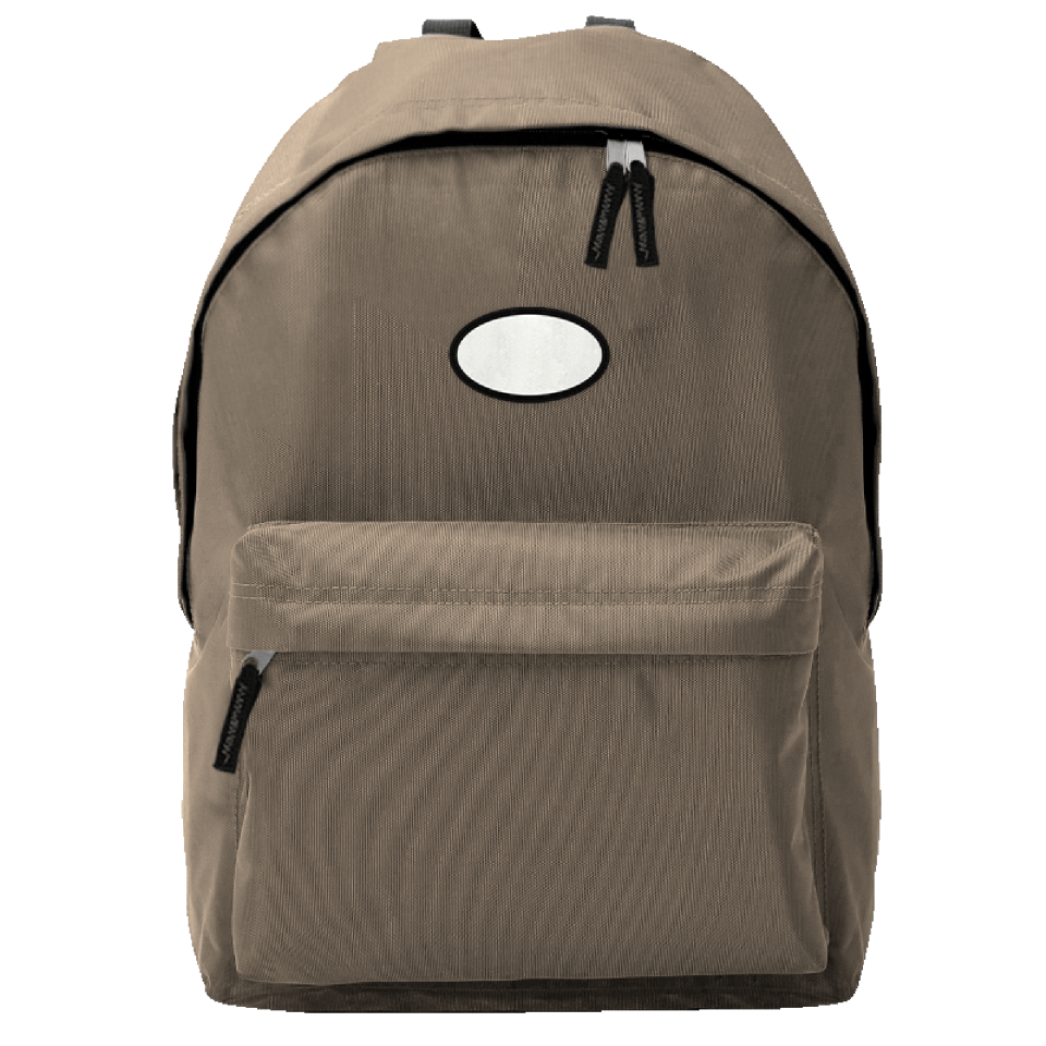 Mochila adulto con parche ovalado personalizada