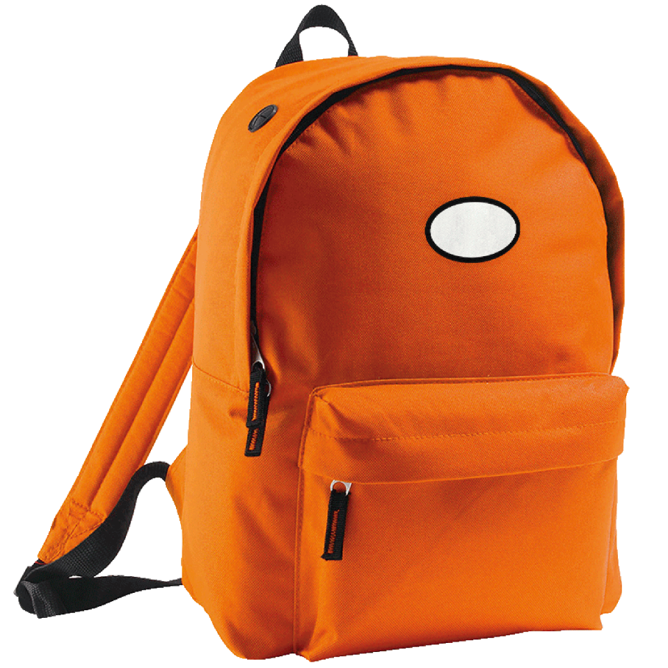 Mochila adulto con parche ovalado personalizada