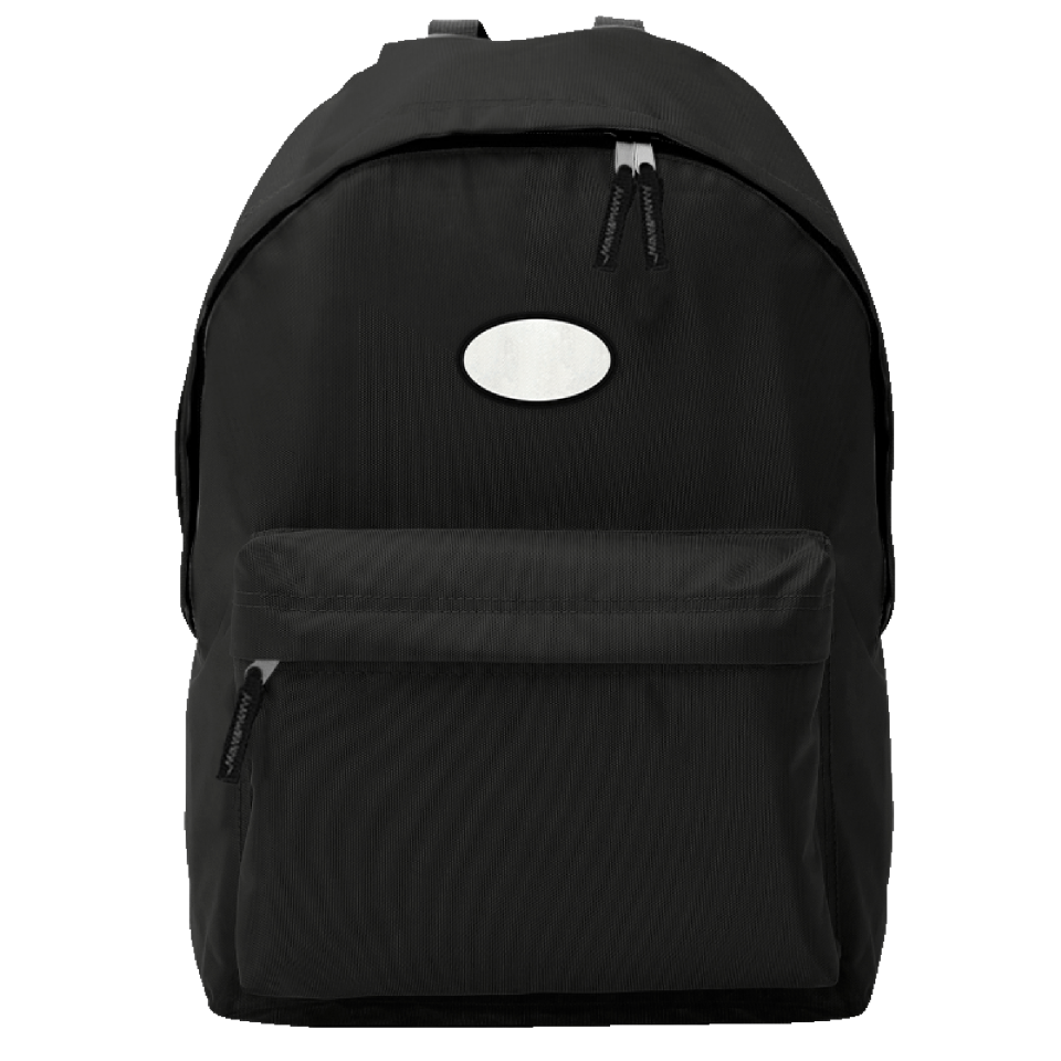 Mochila adulto con parche ovalado personalizada