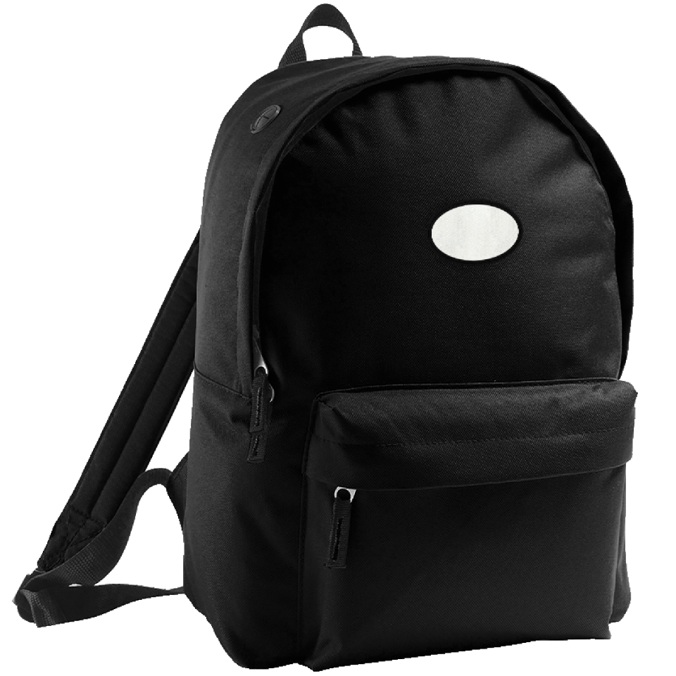 Mochila adulto con parche ovalado personalizada