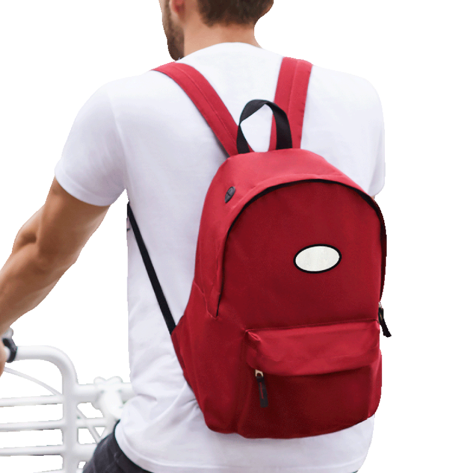 Mochila adulto con parche ovalado personalizada