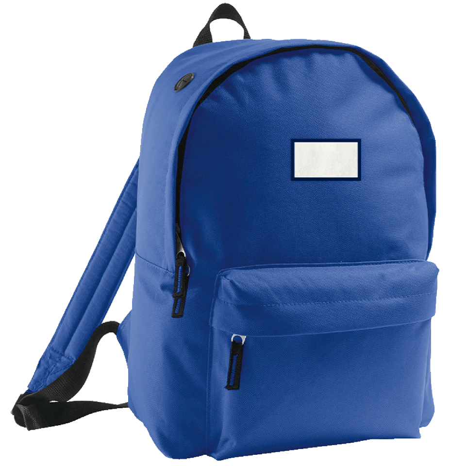 Mochila adulto con parche rectangular personalizada