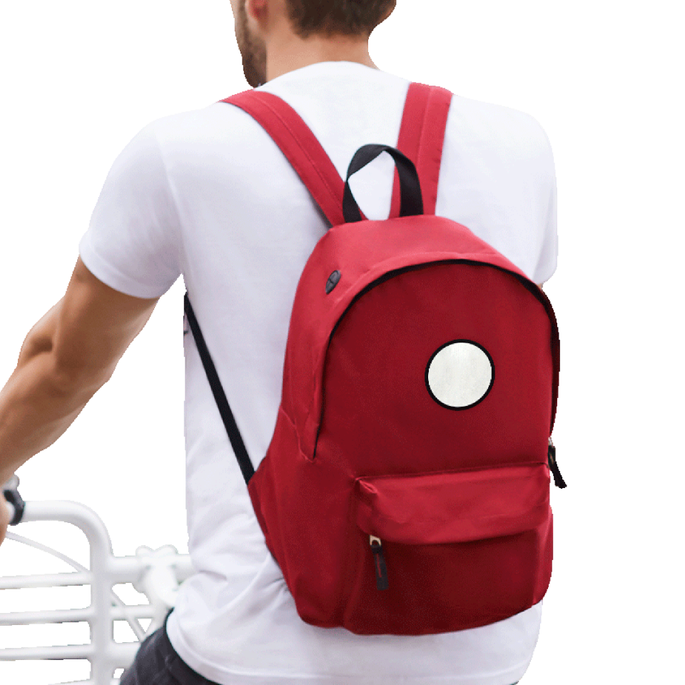 Mochila adulto con parche redondo personalizada
