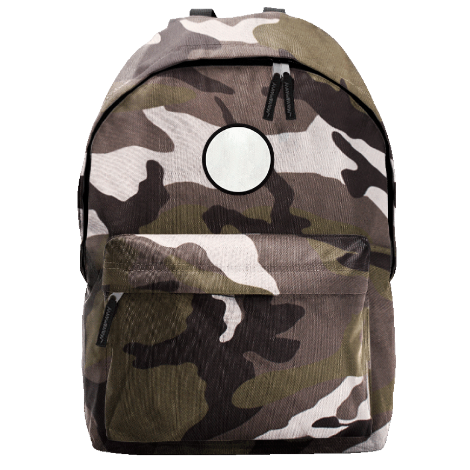 Mochila adulto con parche redondo personalizada