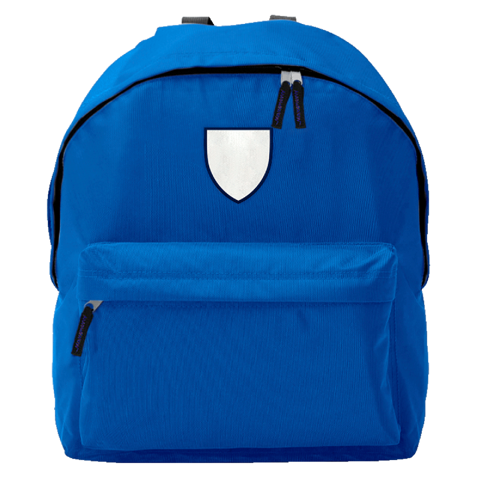Mochila infantil con parche escudo personalizada