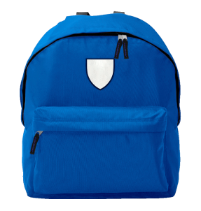 Mochila infantil con parche escudo personalizada