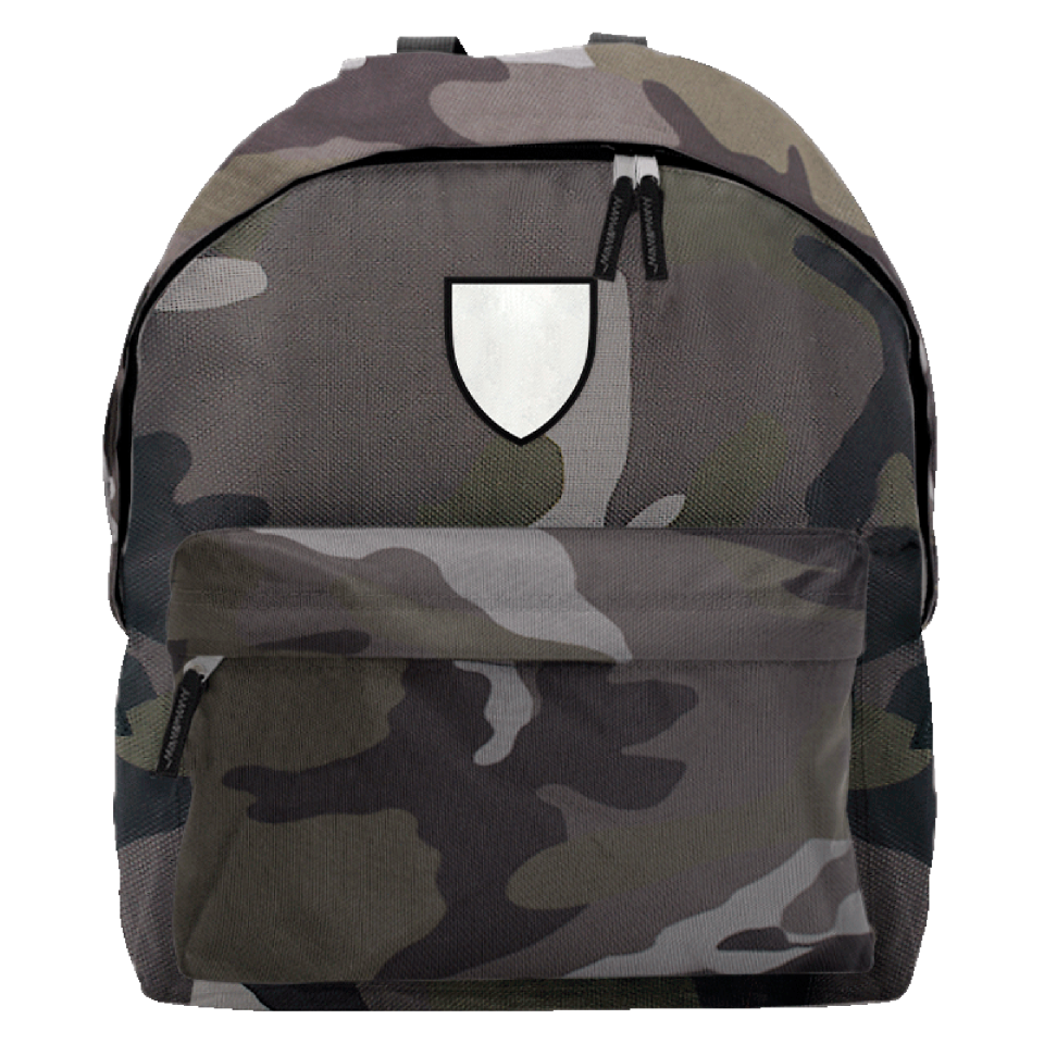 Mochila infantil con parche escudo personalizada