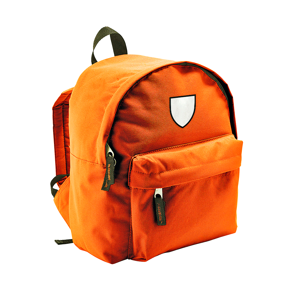 Mochila infantil con parche escudo personalizada
