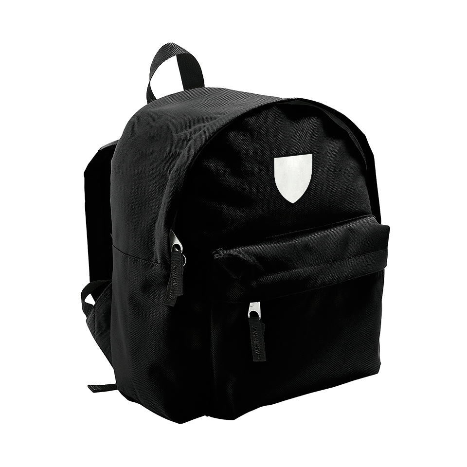 Mochila infantil con parche escudo personalizada