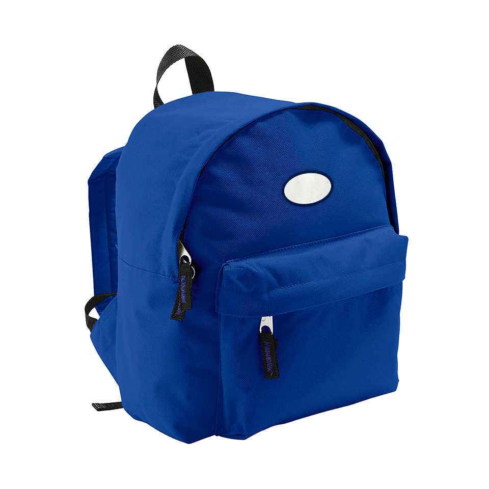 Mochila infantil con parche ovalado personalizada