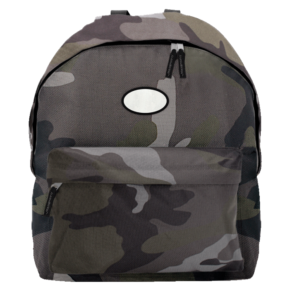 Mochila infantil con parche ovalado personalizada