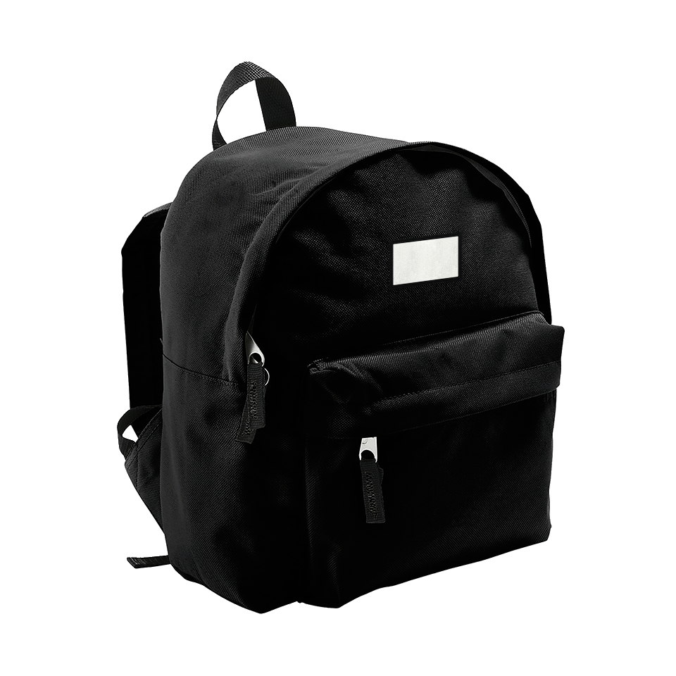 Mochila infantil con parche rectangular personalizada