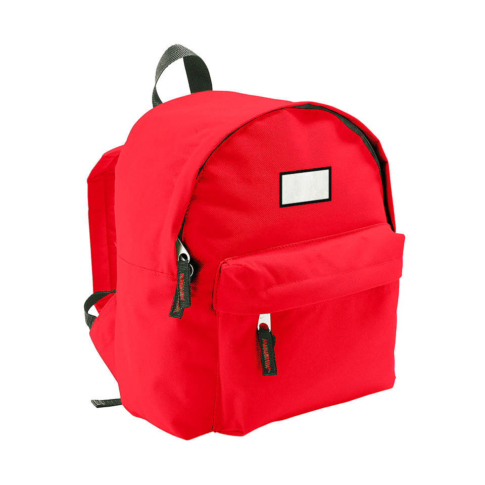 Mochila infantil con parche rectangular personalizada