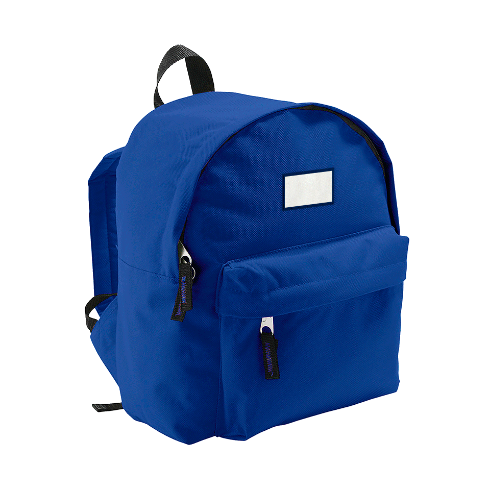 Mochila infantil con parche rectangular personalizada