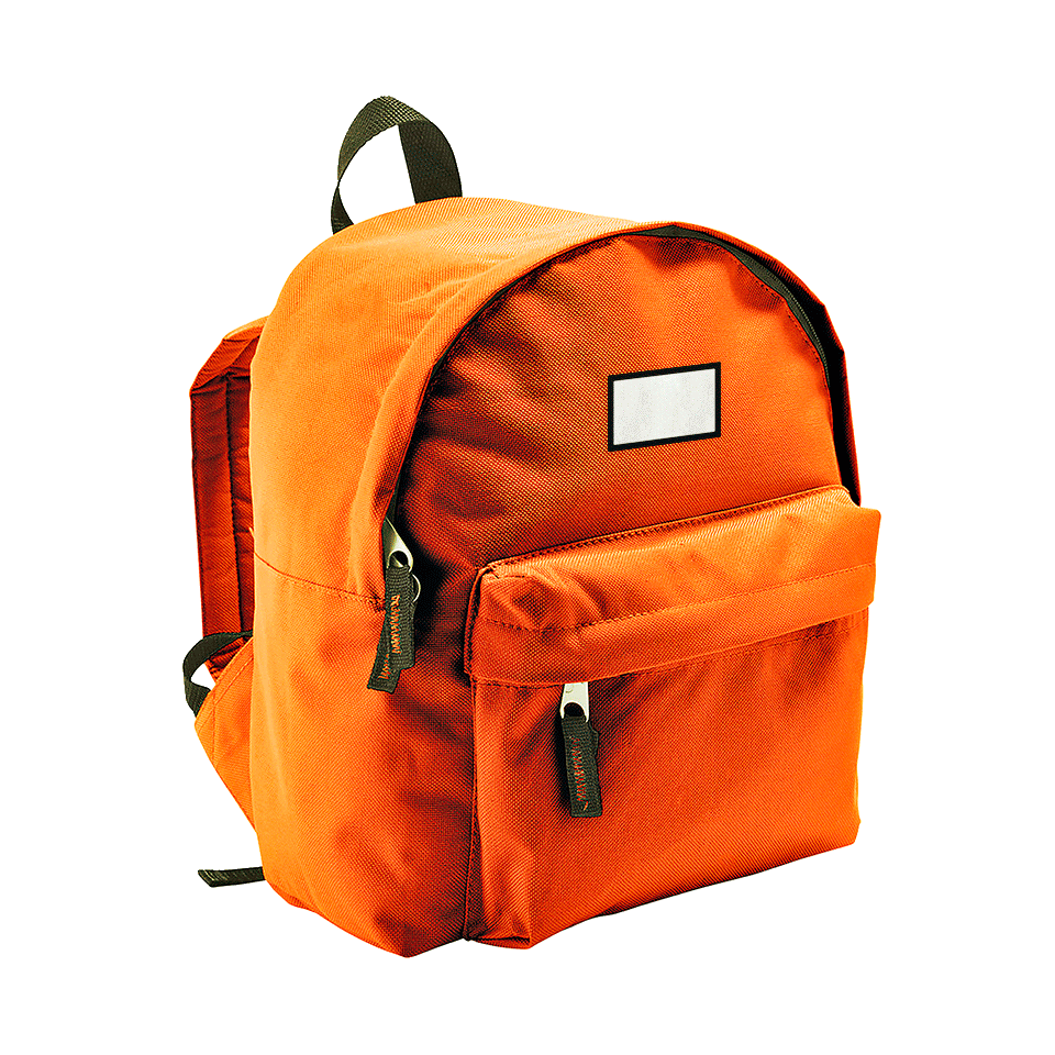 Mochila infantil con parche rectangular personalizada