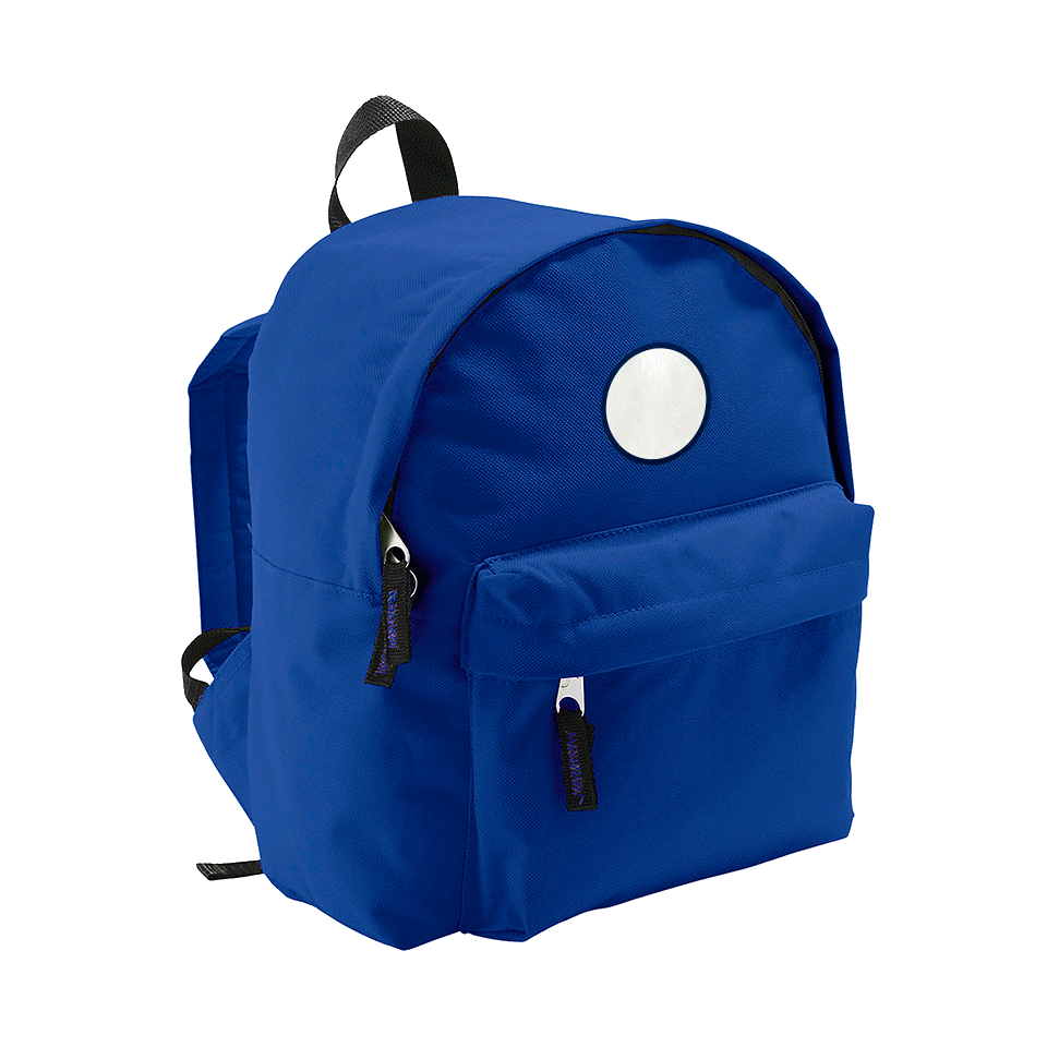 Mochila infantil con parche redondo personalizada