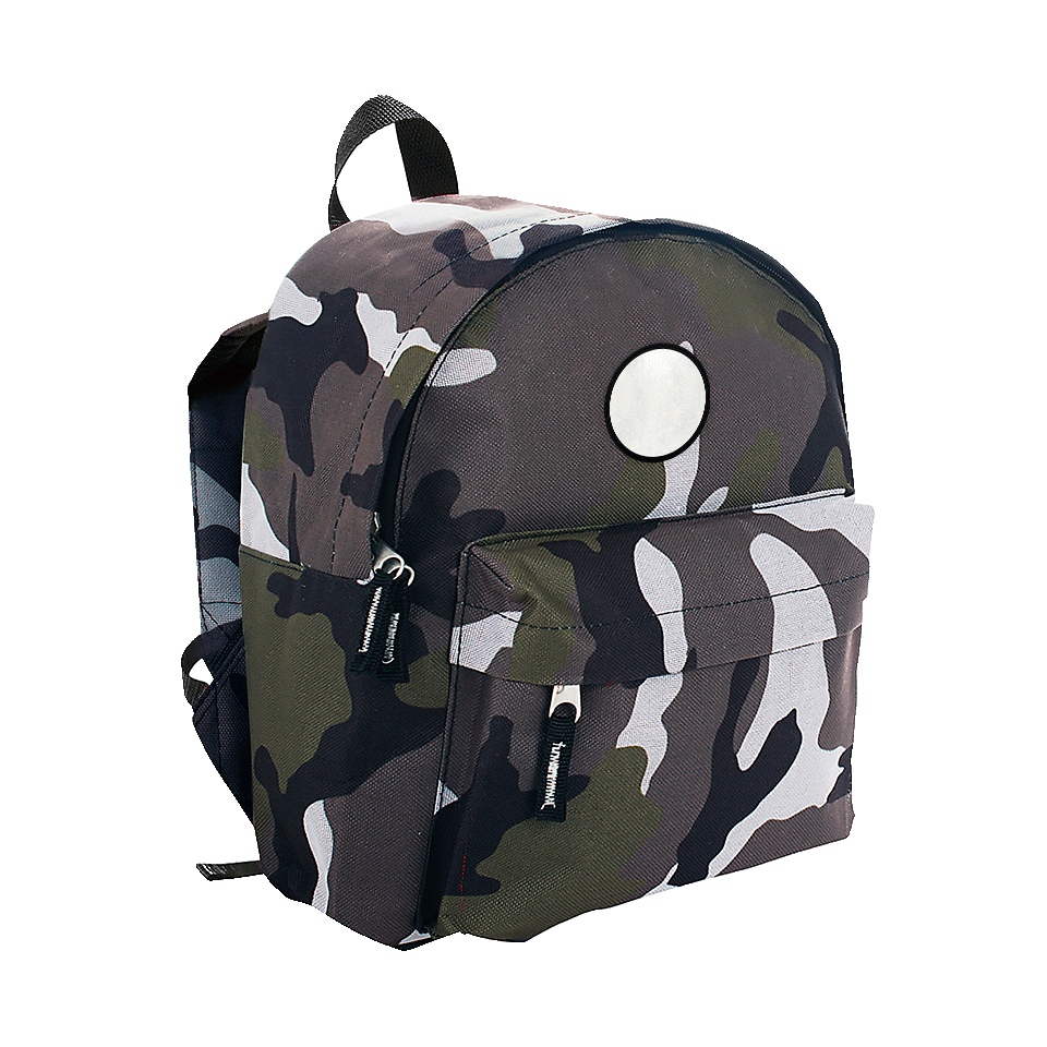 Mochila infantil con parche redondo personalizada