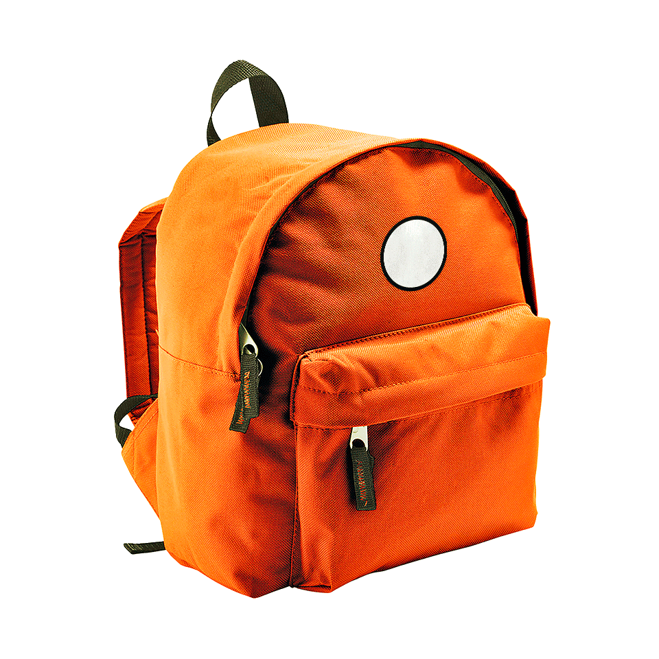 Mochila infantil con parche redondo personalizada