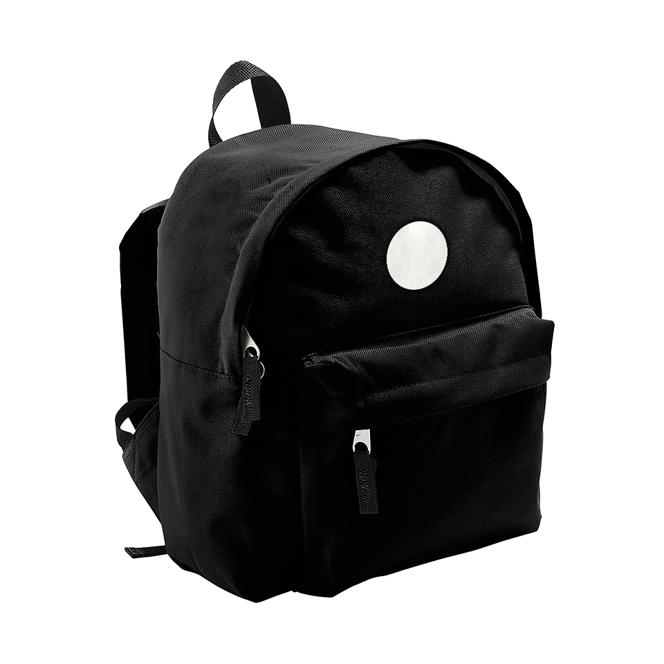 Mochila infantil con parche redondo personalizada