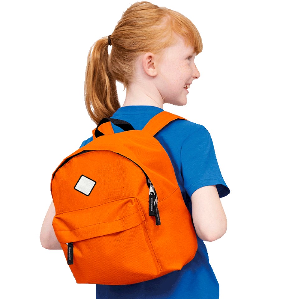 Mochila infantil con parche rombo personalizada