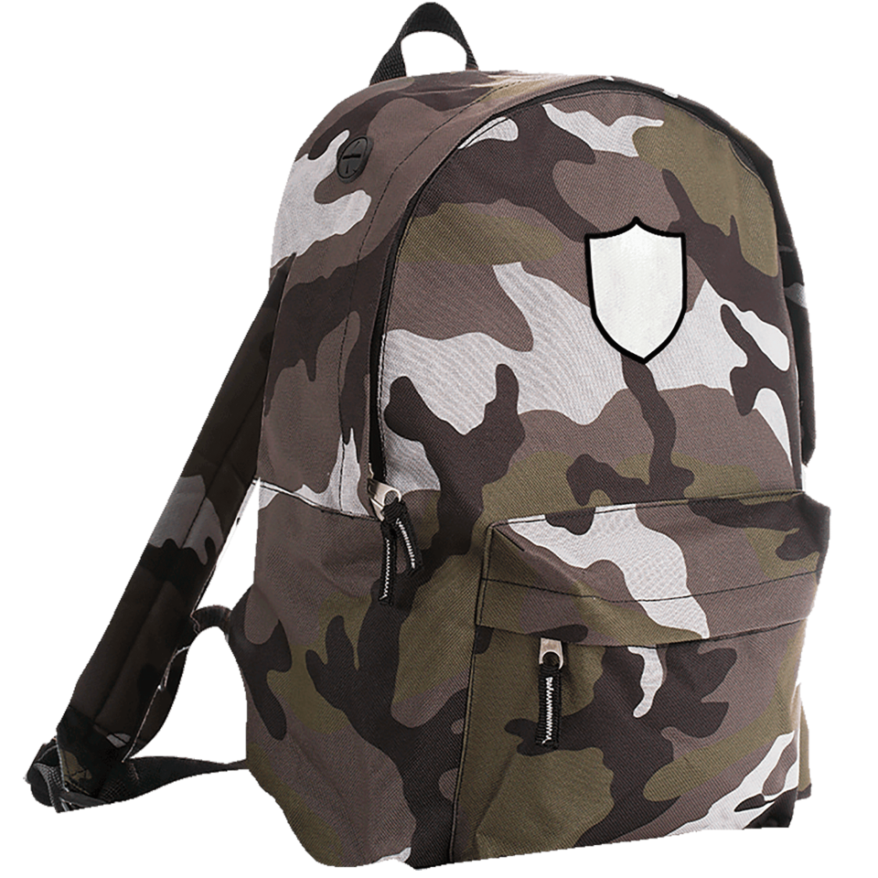 Mochila adulto con parche escudo 2 personalizada