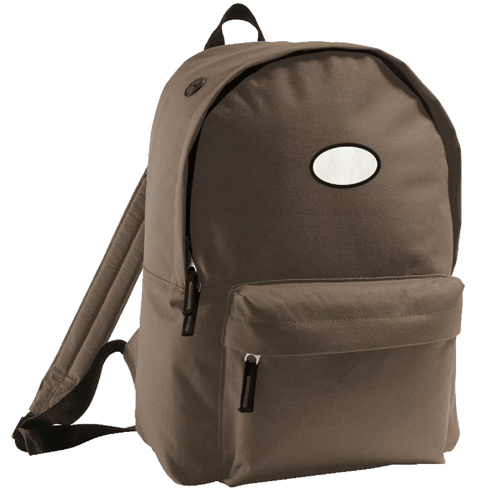 Mochila adulto con parche ovalado personalizada