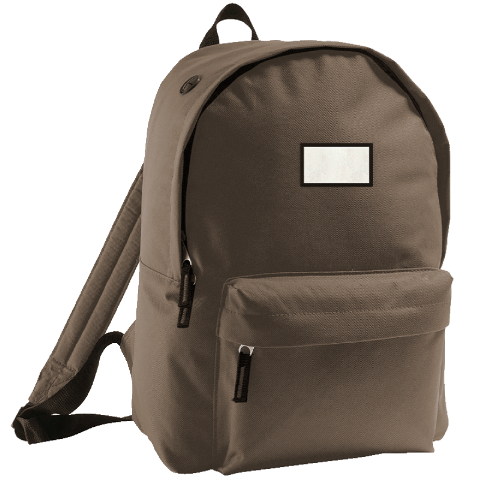 Mochila adulto con parche rectangular personalizada