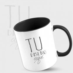 Taza con interior y mango de color personalizada