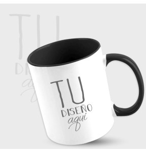 Taza con interior y mango de color personalizada