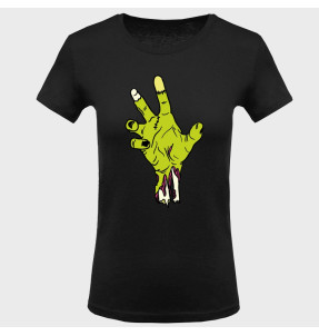 Camiseta mujer halloween: mano